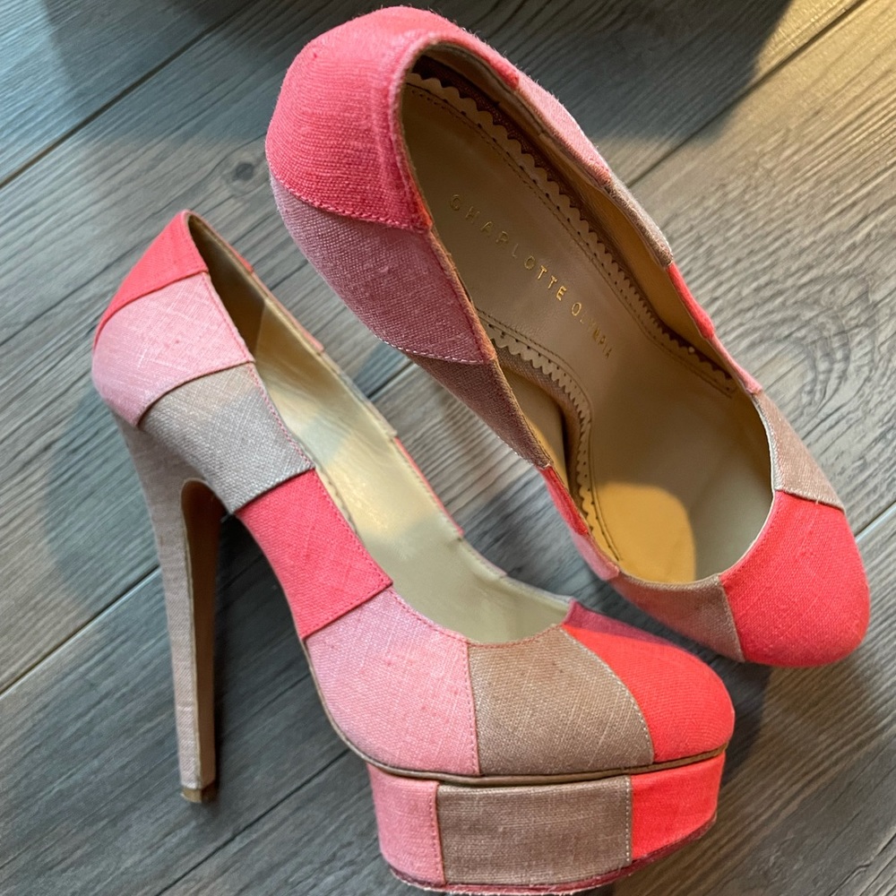 Gorgeous multi color Charlotte Olympia Pumps